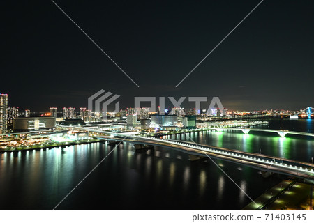 豐洲,有明和台場的夜景 豐洲,有明和台場的夜景 71403145