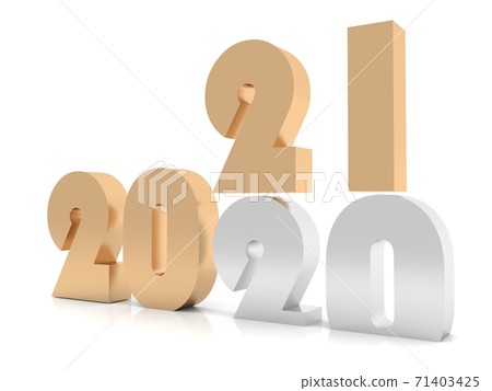 New Year 2021 , 3d rendering New Year 2021 , 3d rendering 71403425