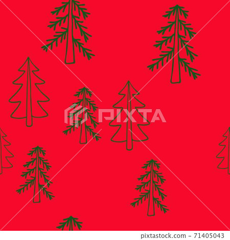 Christmas tree simple vector seamless pattern... - Stock Illustration ...