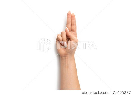 Hand holding. Woman hand isolated on white background. Female arm gesture. Digital and communication concept. Hand holding. Woman hand isolated on white background. Female arm gesture. Digital and communication concept. 71405227