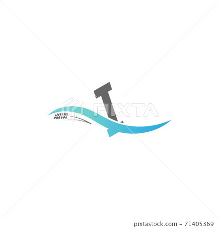 Icon logo letter I drop into the water - Stock Illustration [71405369 ...