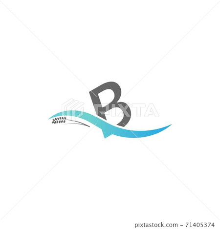 Icon logo letter B drop into the water - Stock Illustration [71405374 ...