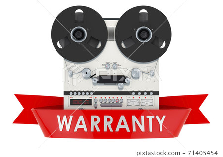Reel-to-reel tape recorder warranty concept. 3D rendering Reel-to-reel tape recorder warranty concept. 3D rendering 71405454