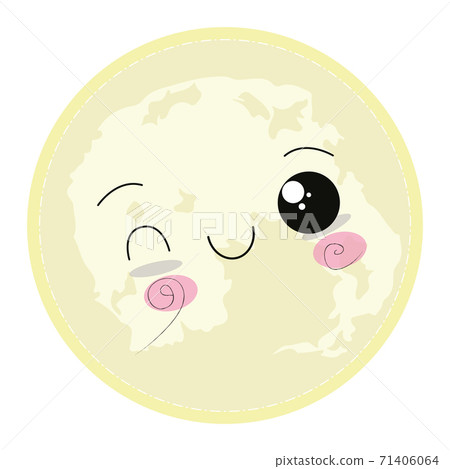 Cartoon of a moon kawaii-插圖素材 [71406064] - PIXTA圖庫