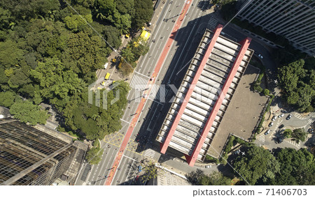 Topl view of MASP museum in Sao Paulo city, Topl view of MASP museum in Sao Paulo city, 71406703