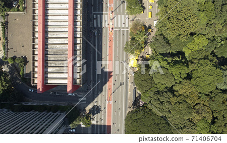 Topl view of MASP museum in Sao Paulo city, 71406704