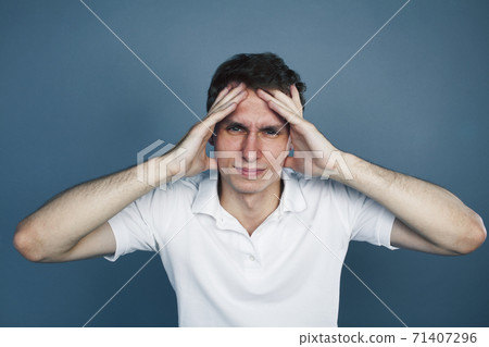 young goofy man with pimples pointing gesturing in studio, stupid bookwarm little crazy, lifestyle people concept young goofy man with pimples pointing gesturing in studio, stupid bookwarm little crazy, lifestyle people concept 71407296