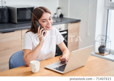 Girl chatting with her bestie Girl chatting with her bestie 71407815