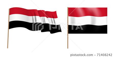 colorful naturalistic waving flag of the Republic of Yemen. Vector Illustration colorful naturalistic waving flag of the Republic of Yemen. Vector Illustration 71408242
