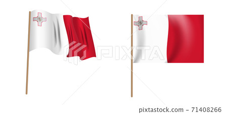 colorful naturalistic waving flag of the Republic of Malta. Vector Illustration colorful naturalistic waving flag of the Republic of Malta. Vector Illustration 71408266