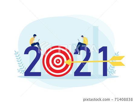 2021 Business plan and target achievement... - Stock Illustration ...