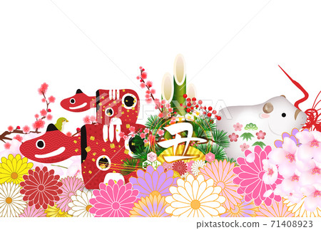 Japanese New Year's card Zodiac background Japanese New Year's card Zodiac background 71408923