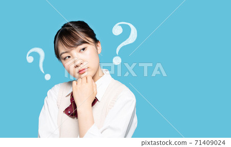 High school girl with doubts High school girl with doubts 71409024