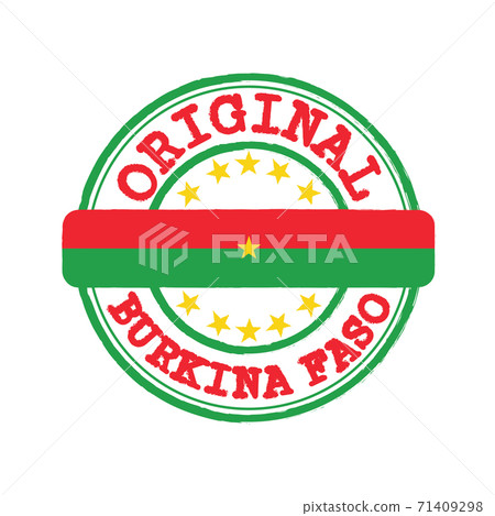 Vector Stamp of Original logo with text Burkina Faso and Tying in the middle with nation Flag. Vector Stamp of Original logo with text Burkina Faso and Tying in the middle with nation Flag. 71409298
