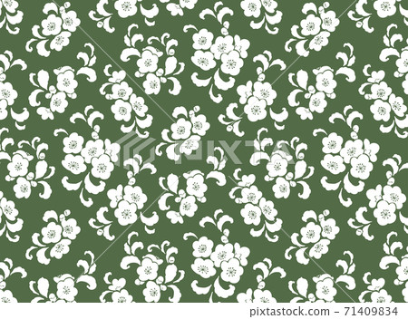 梅花Karakusa無縫模式 71409834