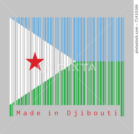 Barcode set the color of Djibouti flag, 71410166