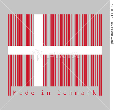Barcode set the color of Denmark flag, 71410167