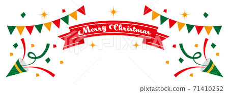派對風格的標題背景插圖/白色背景與聖誕裝飾品和餅乾 71410252