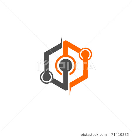 connect technology electricity Company Template Sign Isolated 71410285