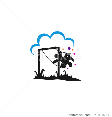Kid sitting on swing.template Illustration Isolated Kid sitting on swing.template Illustration Isolated 71410287