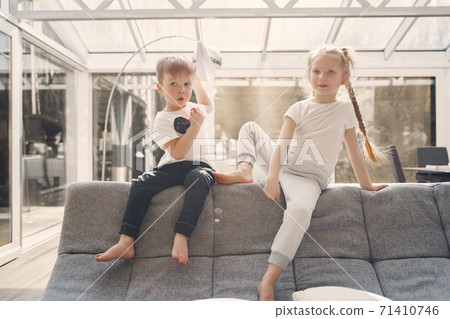Children stay at home on quarantine Children stay at home on quarantine 71410746