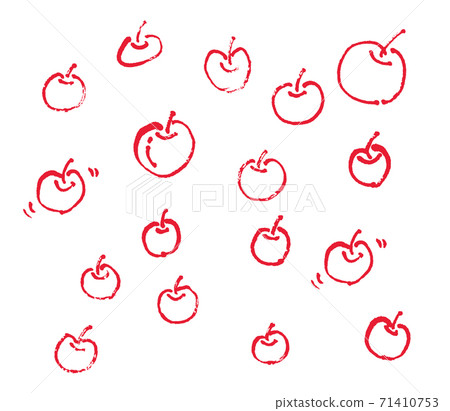 手繪蘋果線描插圖 71410753