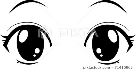動漫風格的眼睛可愛漂亮的女孩動漫卡通正常的微笑 71410962