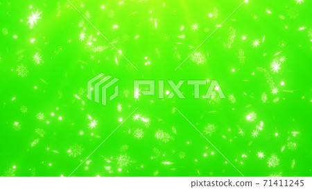 聖誕節圖像雪晶綠色背景 71411245