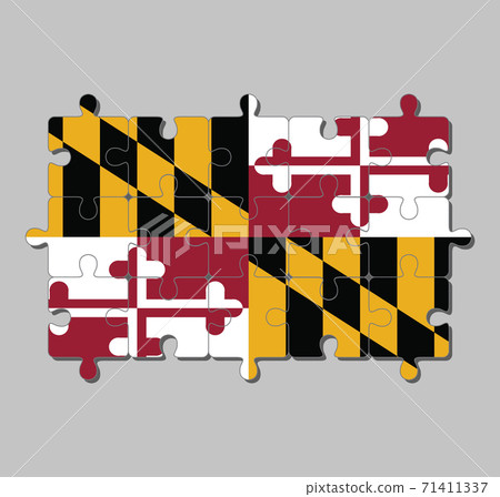 Jigsaw puzzle of Maryland flag, Concept of Fulfillment or perfection. 71411337