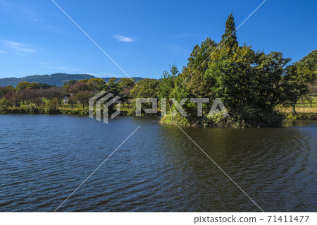 長野縣飯山市信州市秋季長谷運動公園Hariko Pond 長野縣飯山市信州市秋季長谷運動公園Hariko Pond 71411477