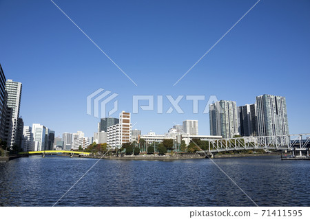 東京Tennozu運河,高濱運河Tennozu風景 東京Tennozu運河,高濱運河Tennozu風景 71411595