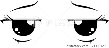 Anime-style eyes Cute beautiful girl Anime - Stock Illustration  [71411393] - PIXTA