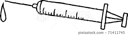 Syringe Medical device Vaccine Hand drawn illustration 71411745
