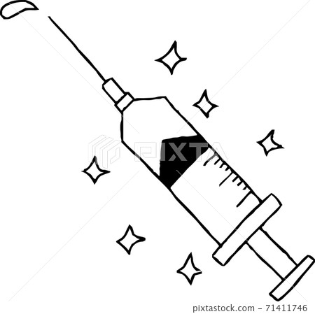 Syringe Medical device Vaccine Hand drawn illustration 71411746