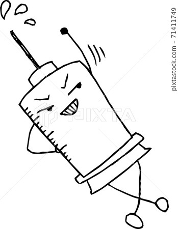 Syringe Medical device Vaccine Hand drawn illustration 71411749
