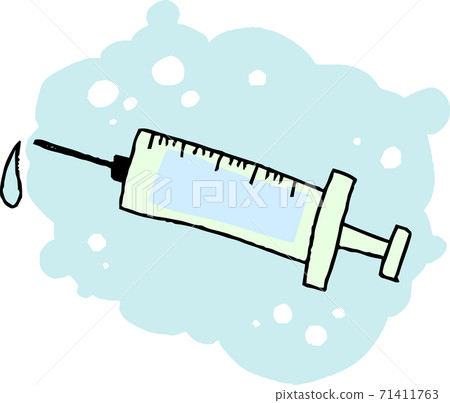 Syringe Medical device Vaccine Hand drawn illustration 71411763