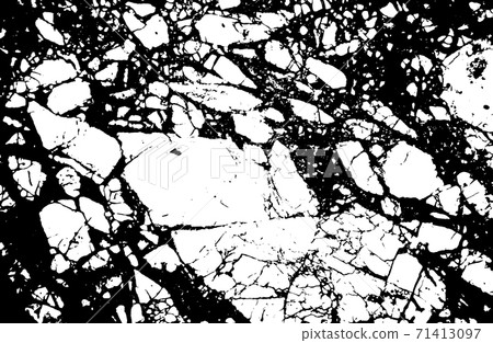 Black and white marble cracks simple texture. Vector illustration. 71413097