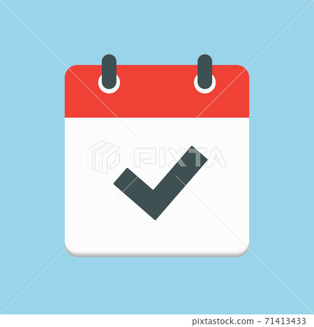 Icon page calendar - done, yes, success, check 71413433