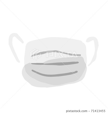 White Medical Mask; Hand drawn vector illustration like woodblock print White Medical Mask; Hand drawn vector illustration like woodblock print 71413455