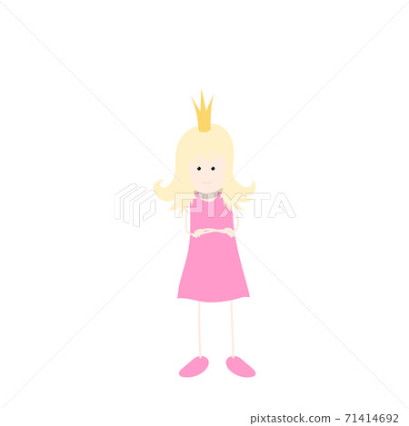 Girl cute and funny in flat minimalist style. Vector Illustration. 71414692