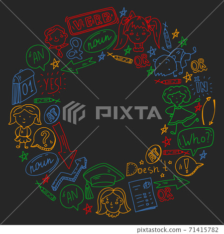 Concept of learning English. Flat design, vector pattern. 71415782