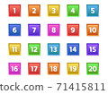 Set of colorful number icons 71415811
