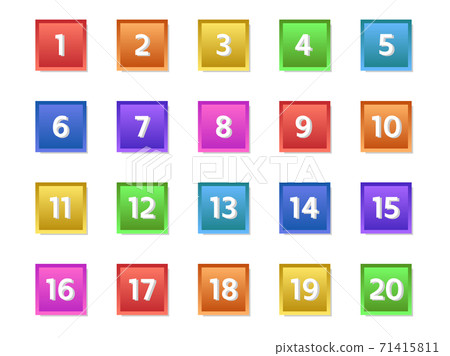 一組彩色數字圖標 71415811