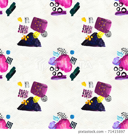 Seamless pattern made by hand drawn paint strokes. Seamless pattern made by hand drawn paint strokes. 71415897