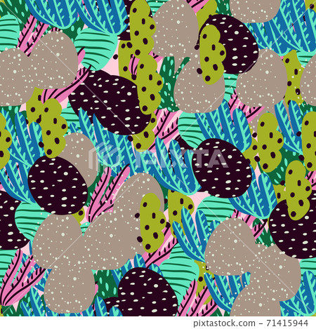 Bright underwater seamless pattern with beautiful corals. 71415944