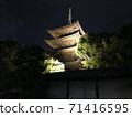 Five-storied pagoda at night illuminated by Toji Temple (Kyoto) 71416595