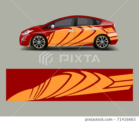 Racing car wrap. abstract strip shapes for car wrap, sticker, and decal template design vector Racing car wrap. abstract strip shapes for car wrap, sticker, and decal template design vector 71416663