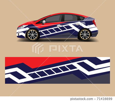 Car decal wrap design vector. Graphic abstract shapes racing for vehicle, race car template design vector 71416699