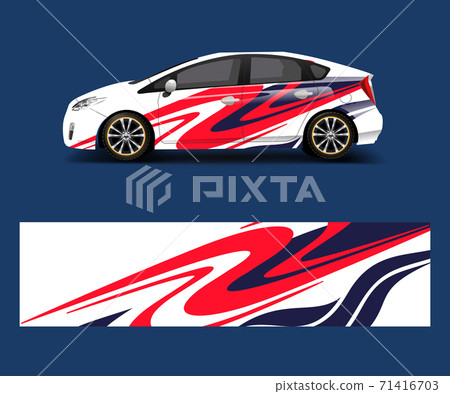 Car wrap decal design vector. Graphic abstract racing designs for vehicle, rally, race, adventure template design vector Car wrap decal design vector. Graphic abstract racing designs for vehicle, rally, race, adventure template design vector 71416703