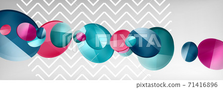 Abstract glossy round shapes vector background. Vector futuristic illustration for covers, banners, flyers and posters and other 71416896